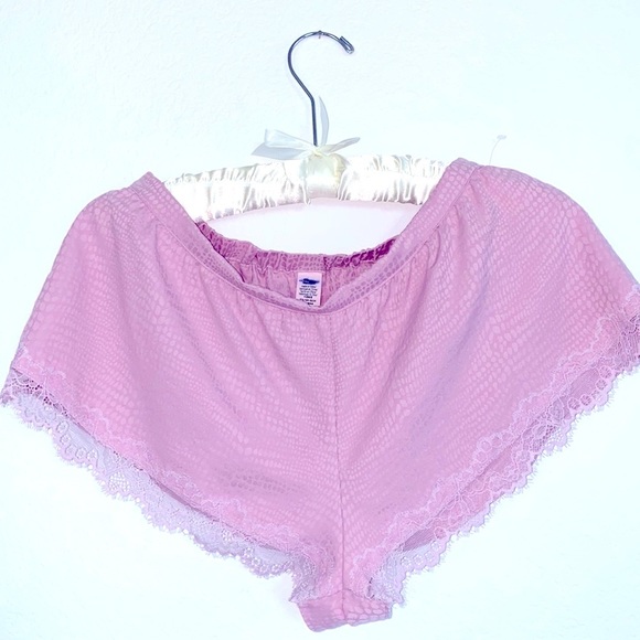 2 Pc Very Sexy Pink Lace Sleep Set Satin Silky Lounge: Top Short XSmall - Picture 8 of 12